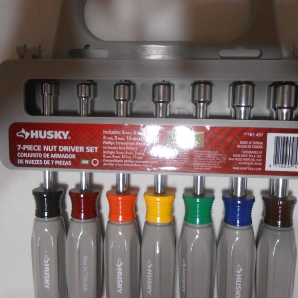 NEW HUSKY 7 PIECE NUT DRIVER SET w/ TOOL HANDLE LIFETIME WARRANTY 5MM-11MM 🎁👨 - Picture 7 of 9